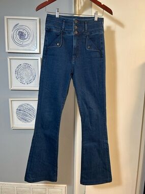 Veronica Beard Giselle Flare Extra High Rise Dark Blue Jeans Women’s Size 6/28